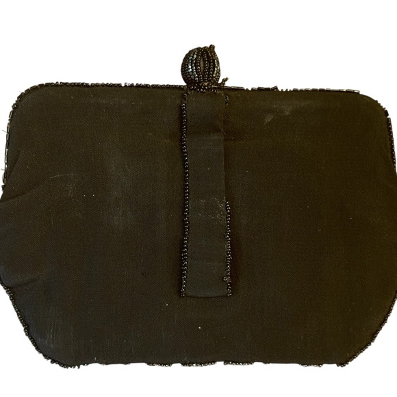 Vintage small black beaded clutch - Picture 3 of 7